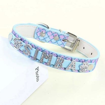 Bling Rhinestone Puppy Dog Collars Personalized