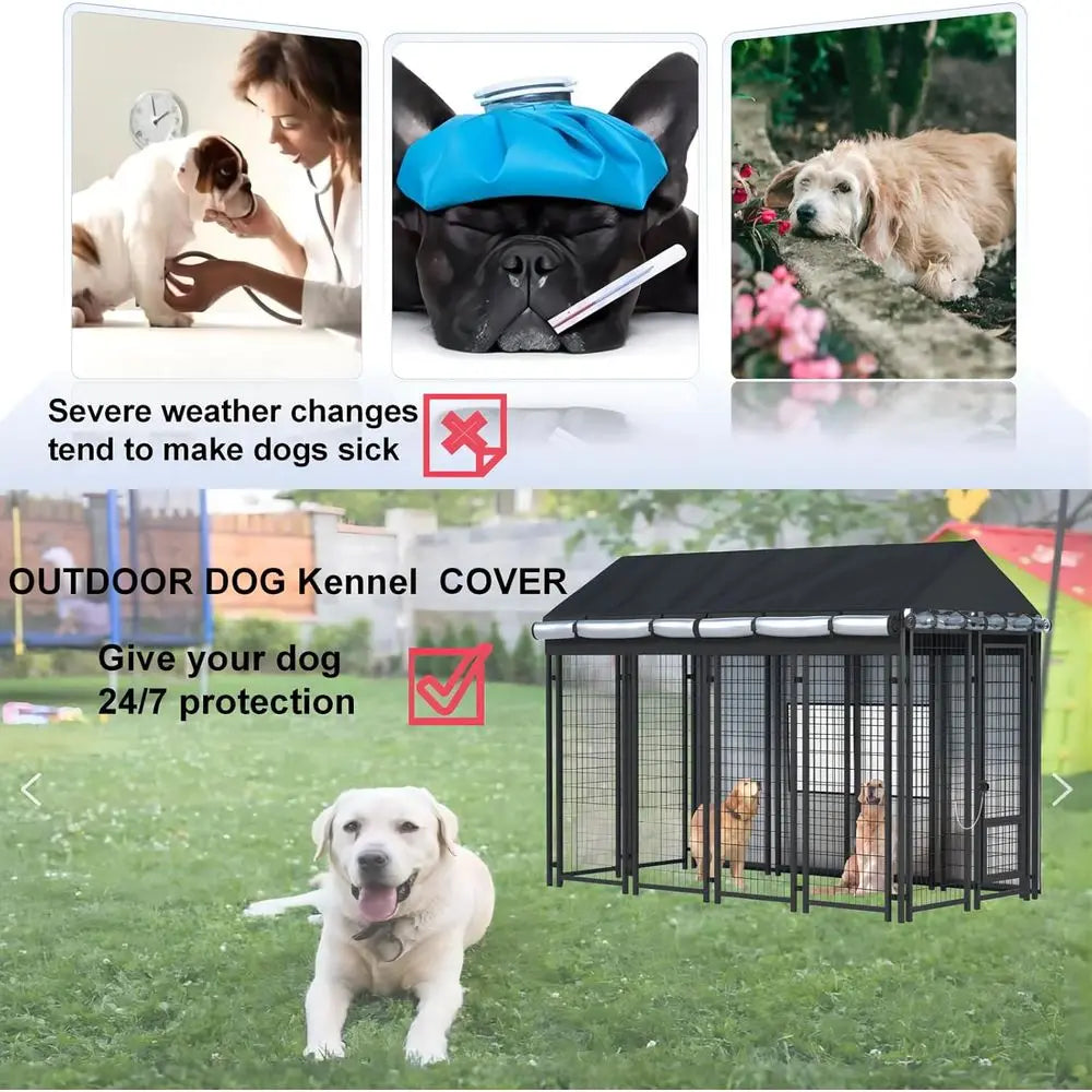 Outdoor Dog Kennel COVER - Heavy Duty Waterproof Cover