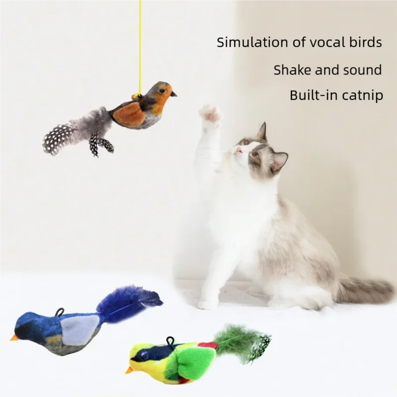 Sound Sensing Interactive Bird Cat Toy