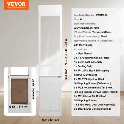 Sliding Glass Door Adjustable Height Doggy Door