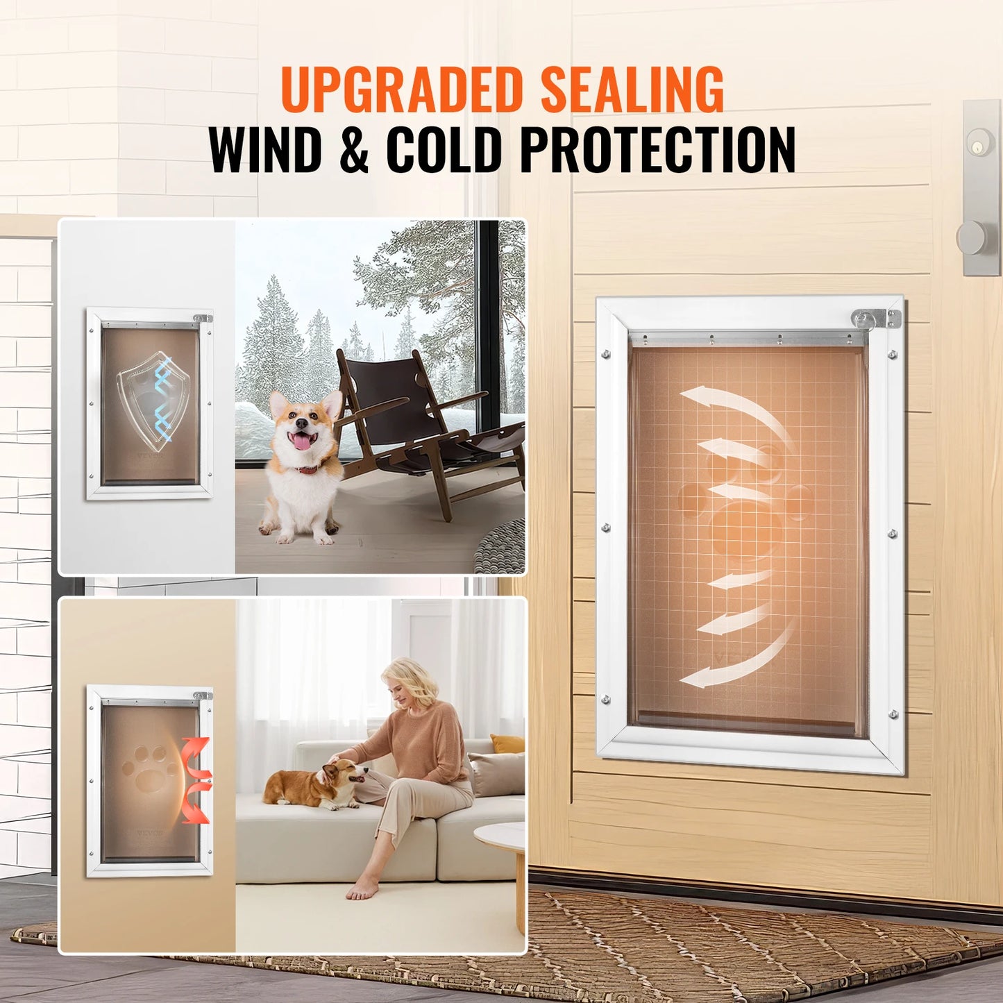 With Flap System Weatherproof Doggy Door