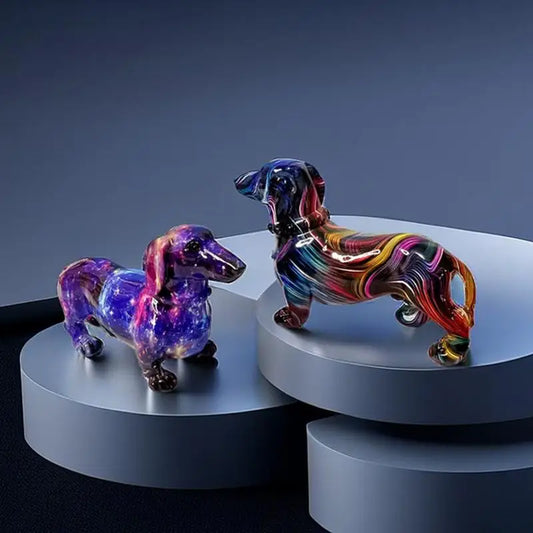 Creative Graffiti Dachshund Dog Statue