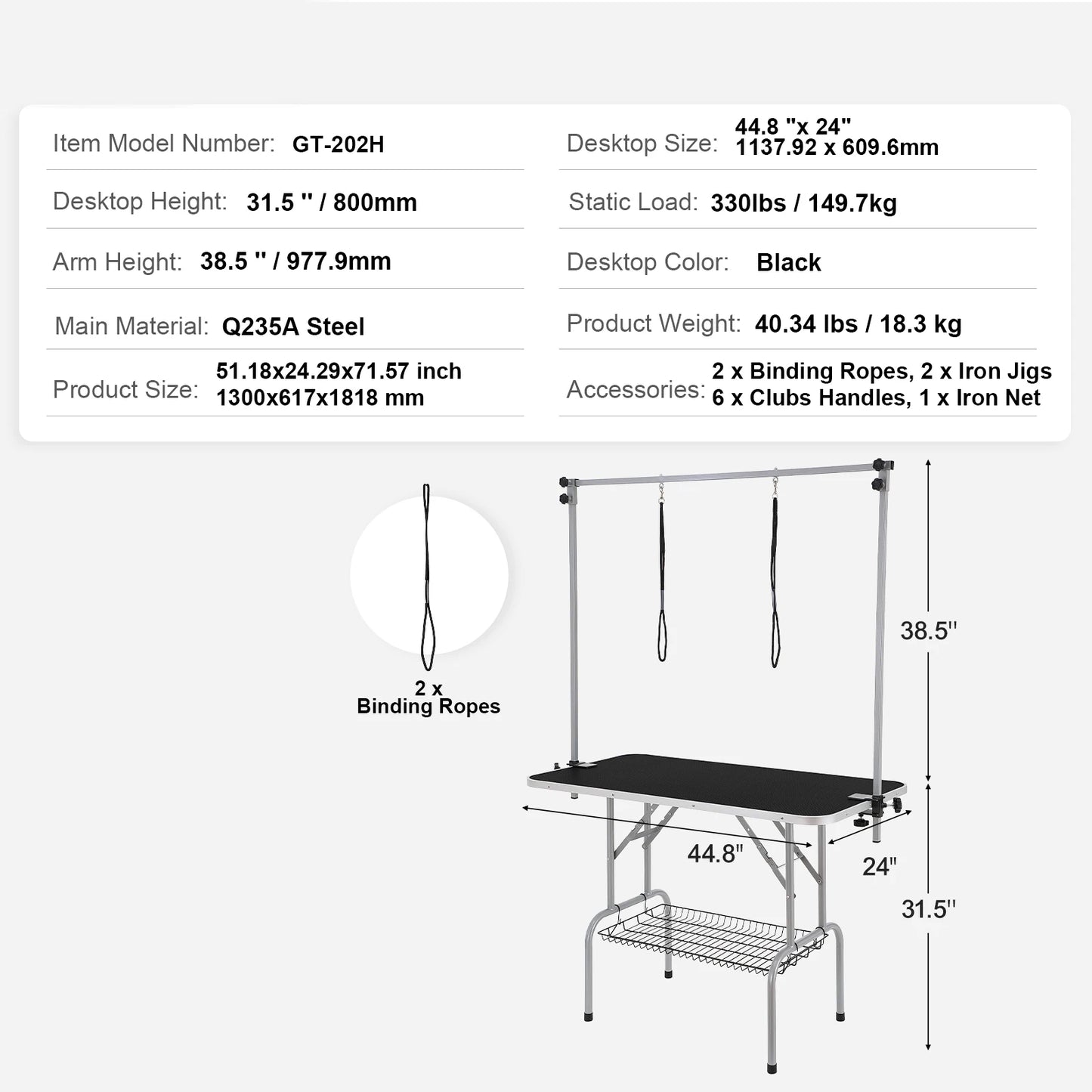 Pet Grooming Table Two Arms w/ Clamp