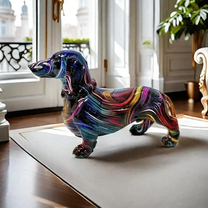 Creative Graffiti Dachshund Dog Statue