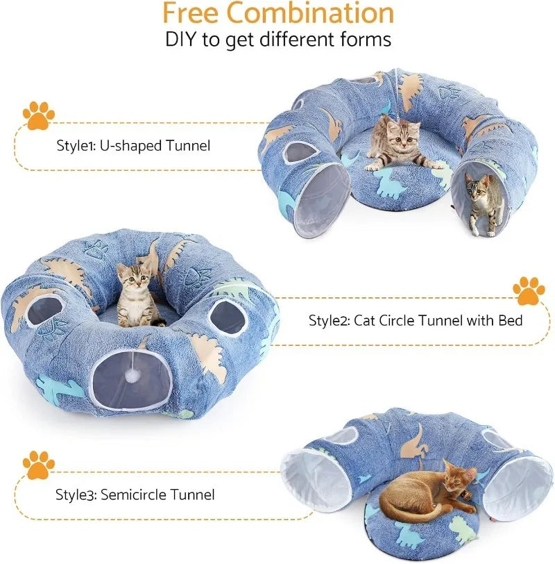 Foldable Cat Tunnel – Interactive Play System