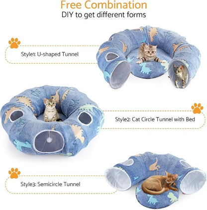 Foldable Cat Tunnel – Interactive Play System