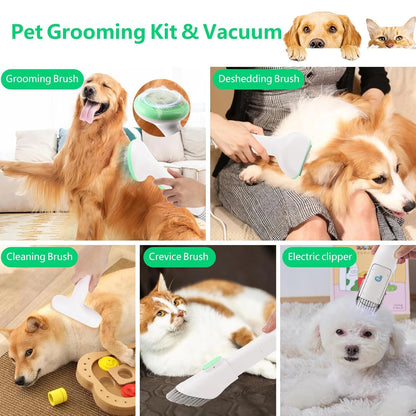 Pet Grooming Kit with 2L Vacuum Suction