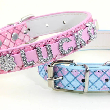 Bling Rhinestone Puppy Dog Collars Personalized