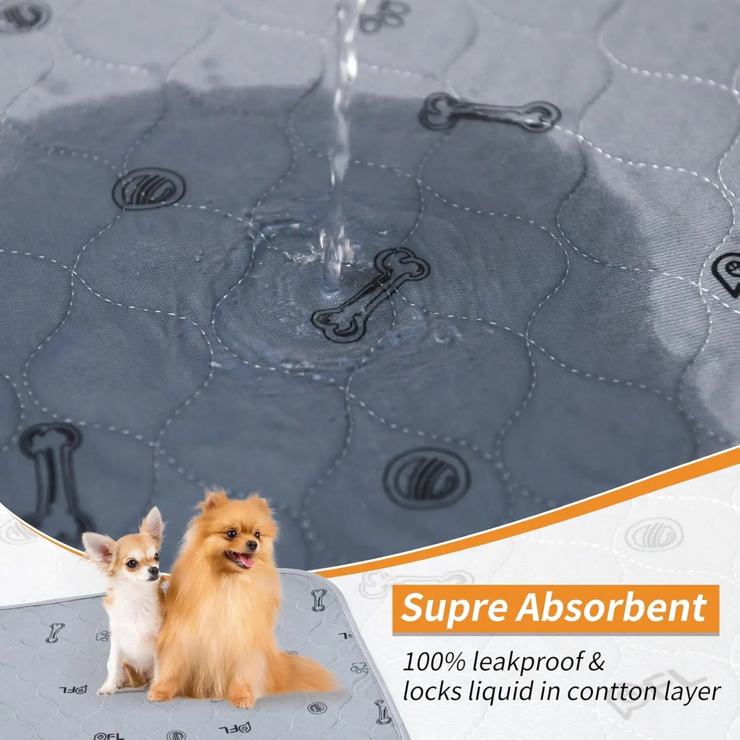 2-Pack Washable Dog Pee Pads