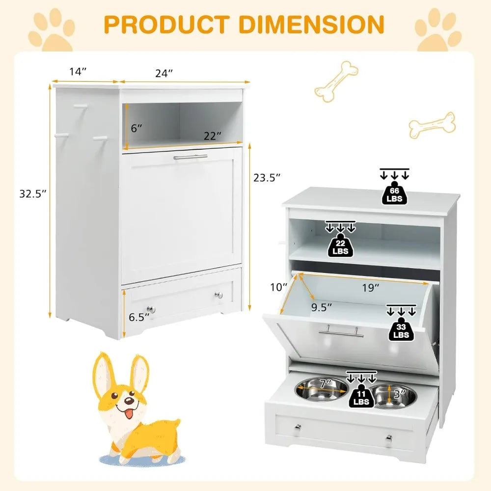 Pet Feeder Station, Dog Food Storage Container