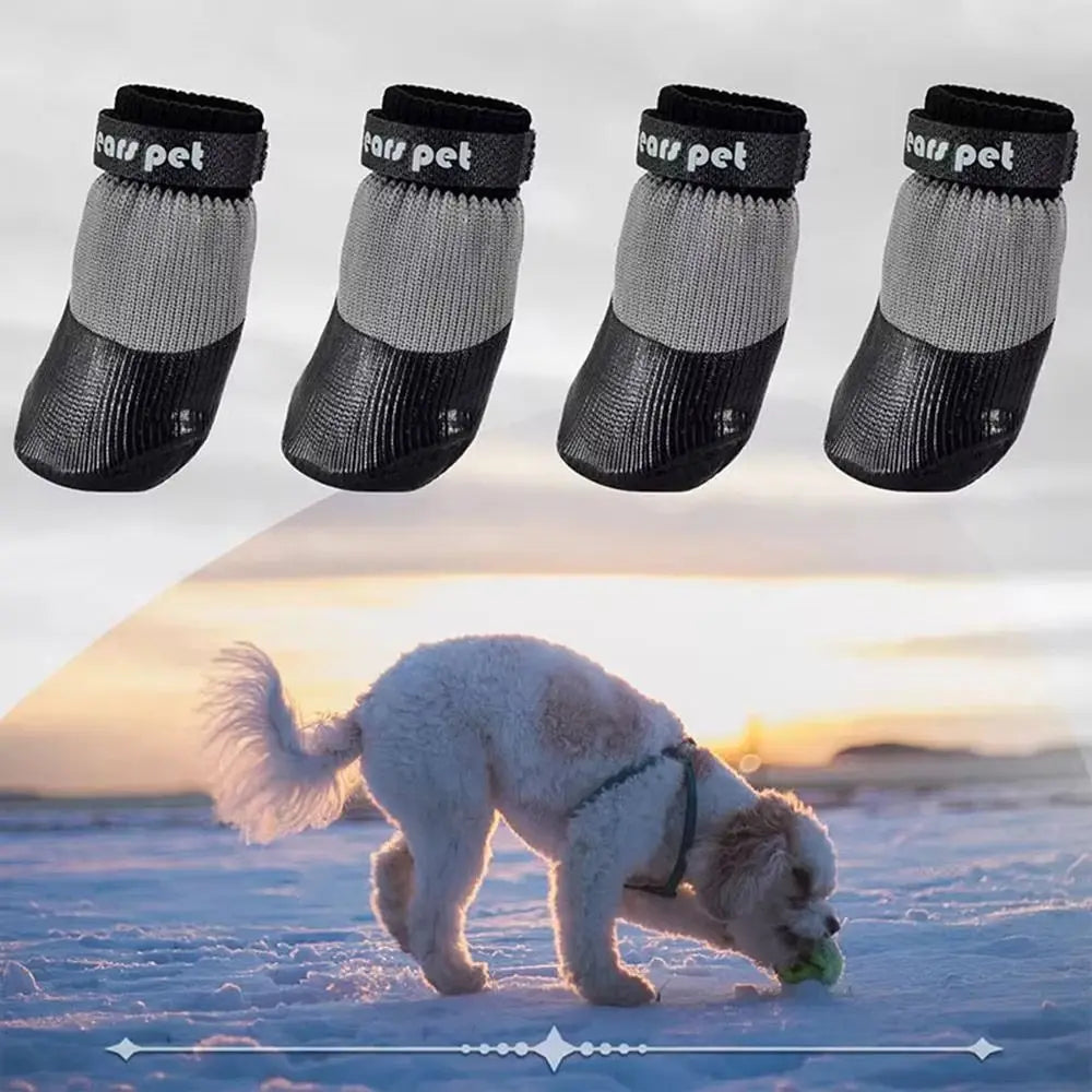 4PCS Waterproof Winter Dog Shoes