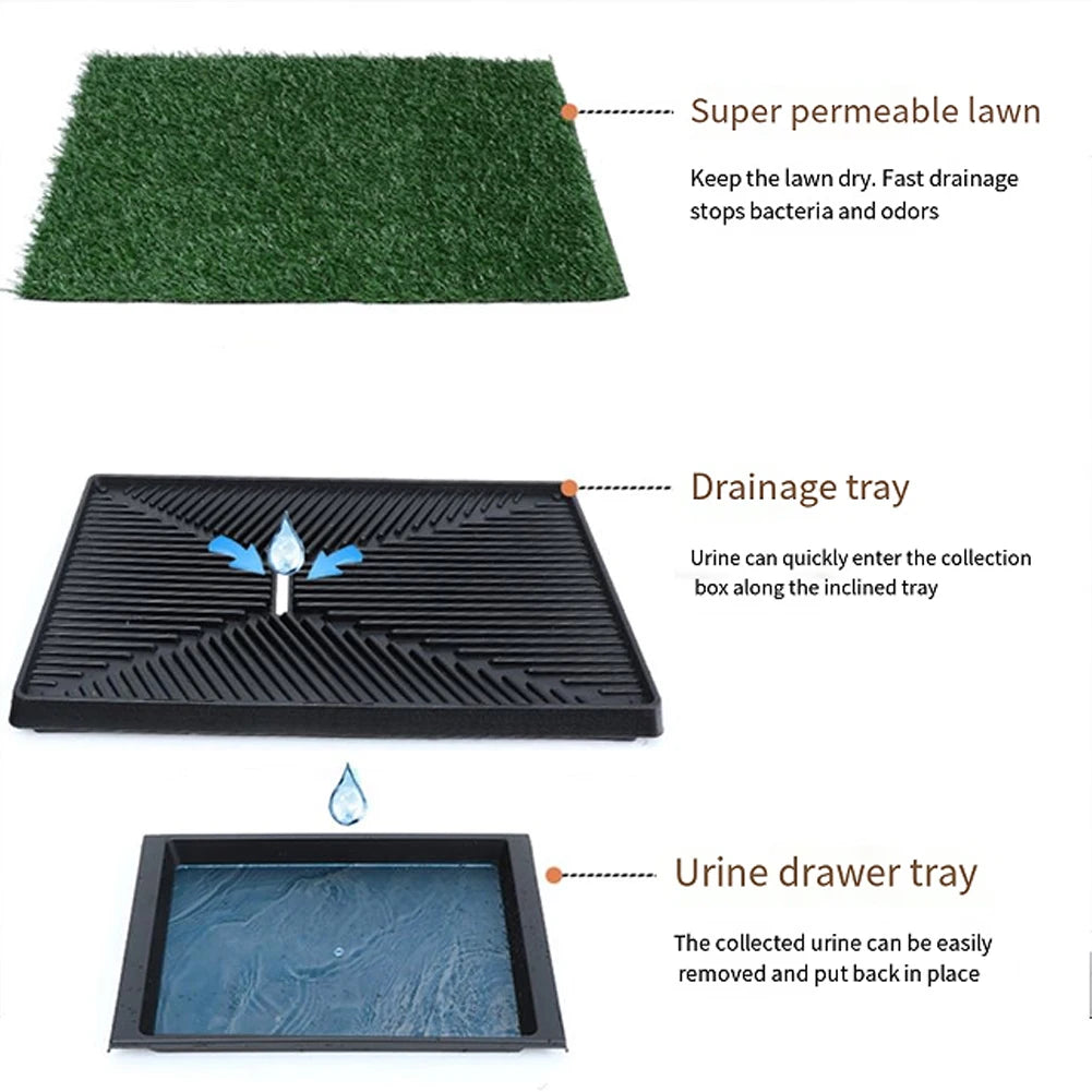 Dog Grass Pad with Large Tray Reusable Training Pads