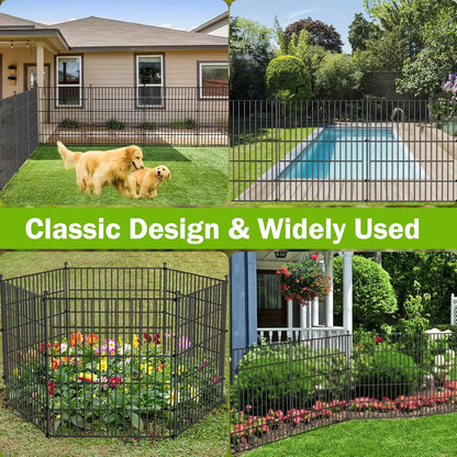 10-Panel No-Dig Metal Garden And Pet Fence