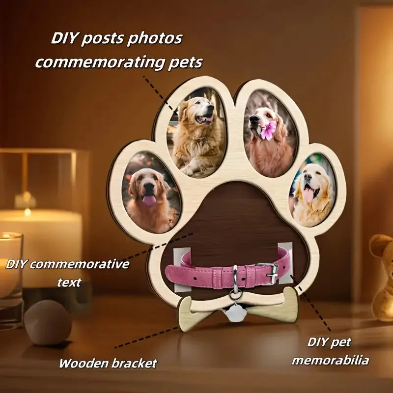 Unique 2D Flat Printing Pet Memorial Wooden Ornament