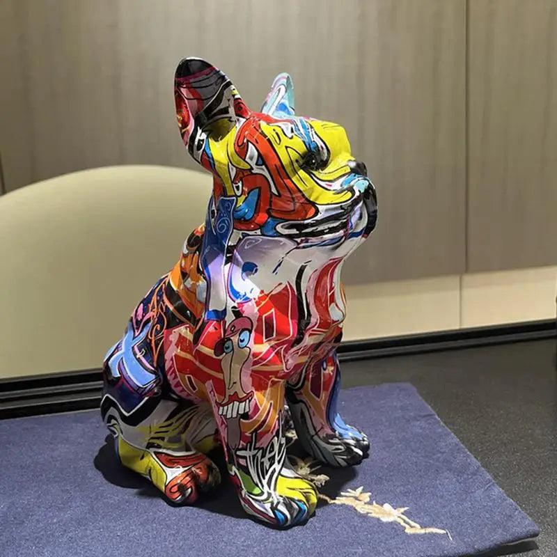 French Bulldog Home Decorations Graffiti Dog Statue