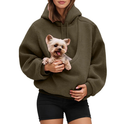 Dog Cat Pouch Hoodie For Women