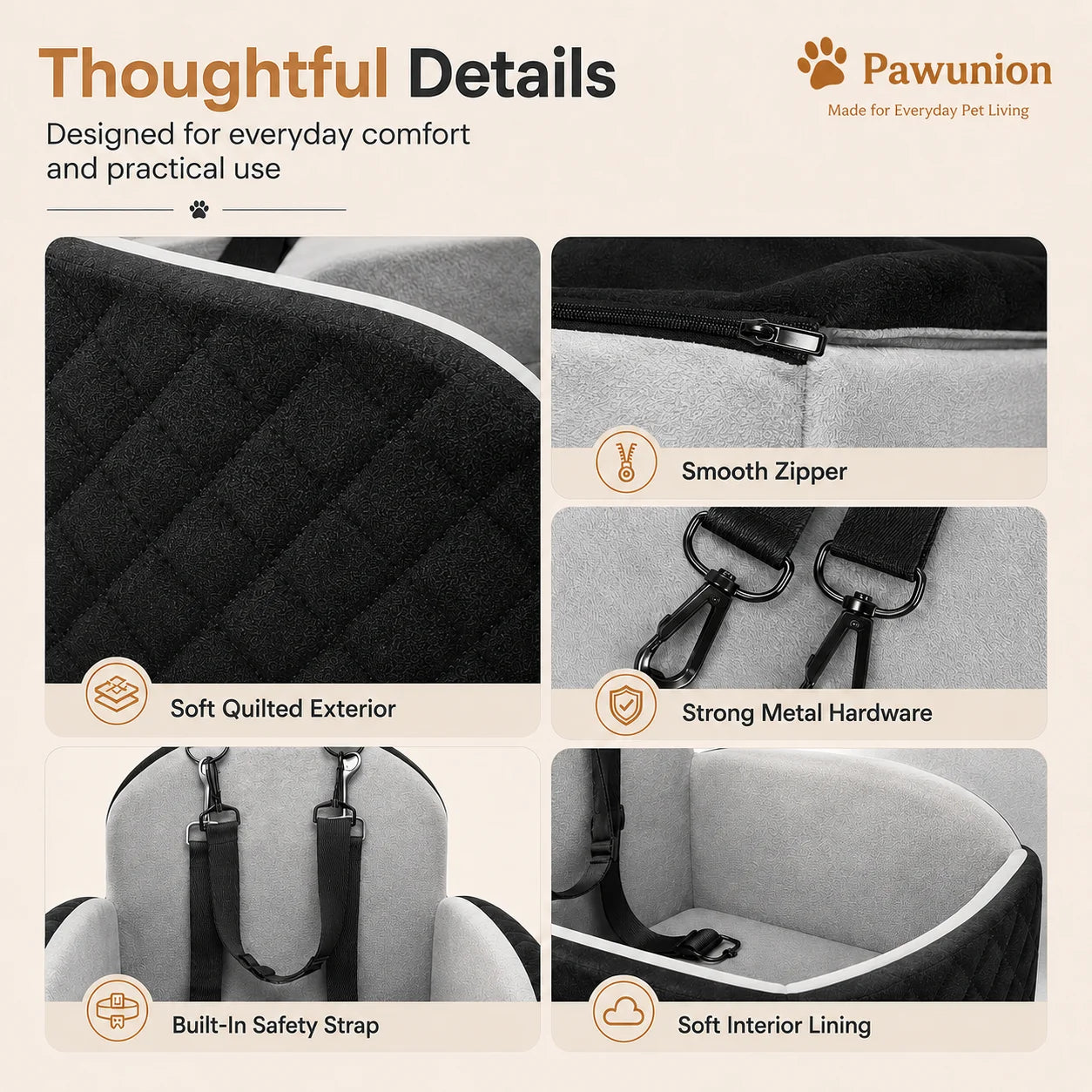 Dog Car Seat for Small/Medium/Large Dogs
