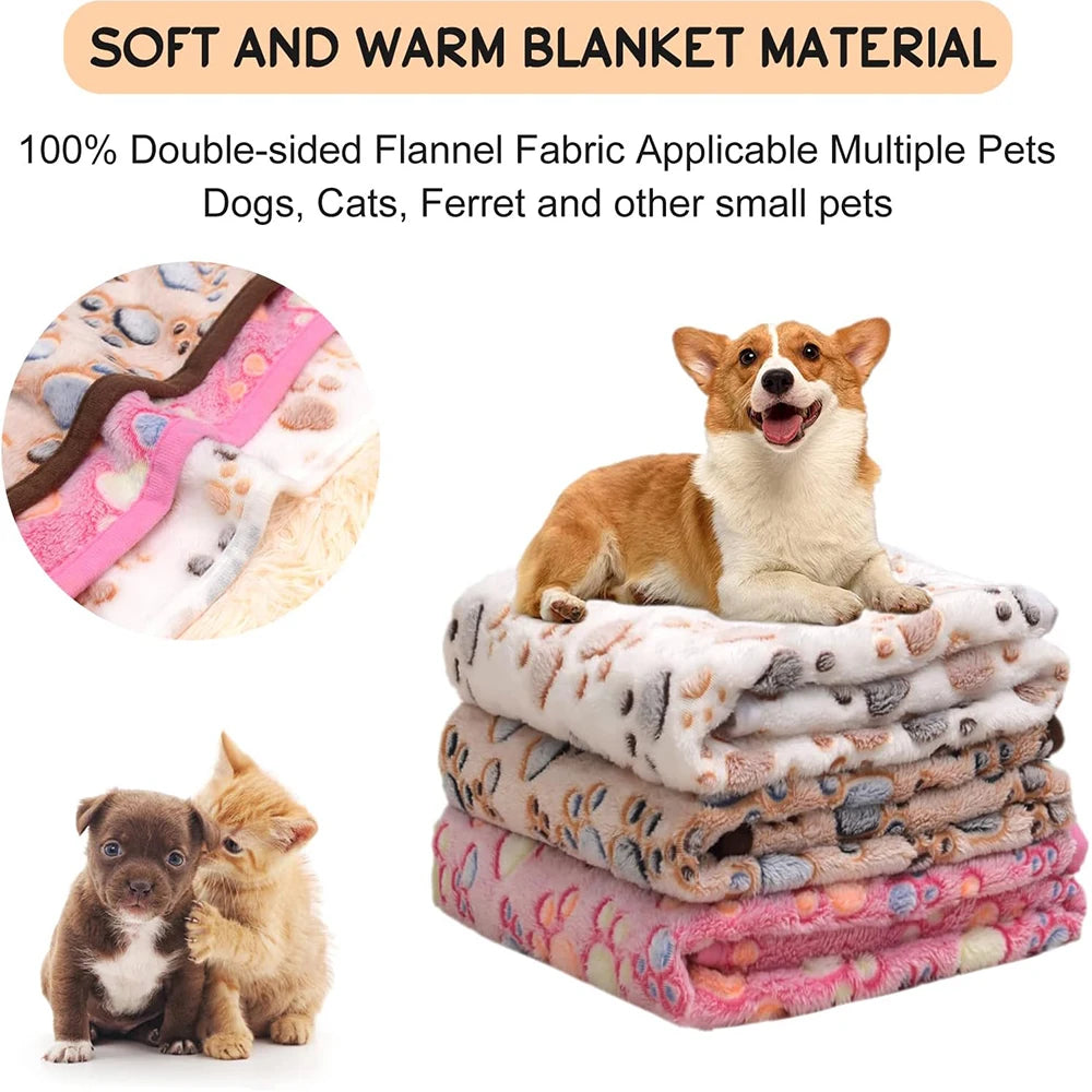 1Pc Super Soft Fluffy Fleece Pet Blanket