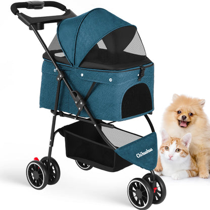 Pet Stroller For Small Puppy Dogs & Cats
