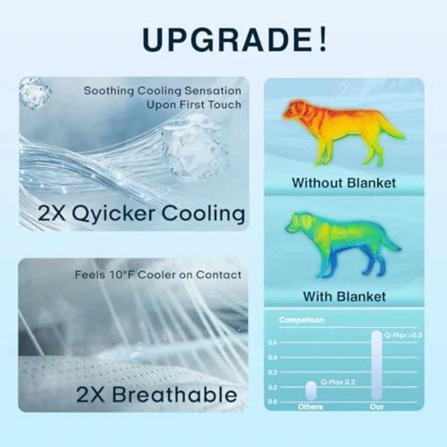 Premium Cooling Blanket for Dogs-Lightweight Fluffy
