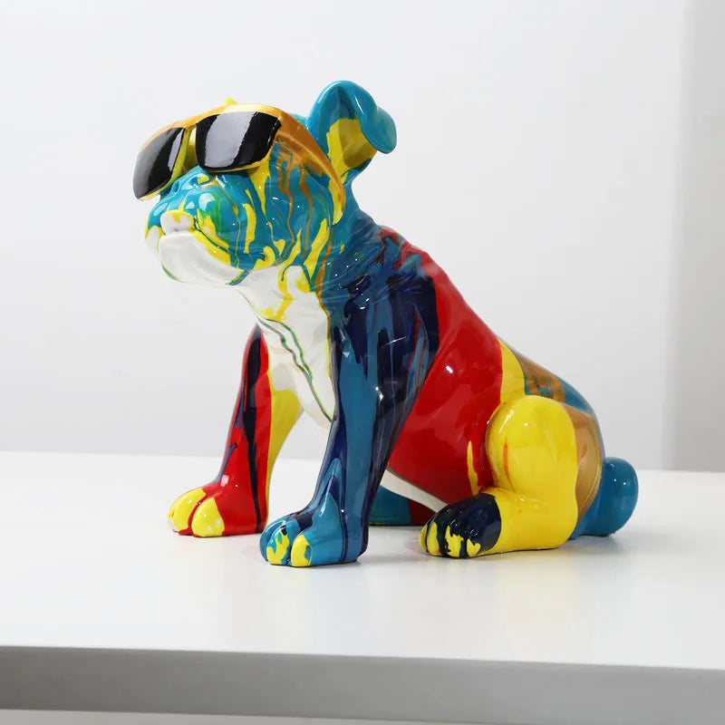 Creative Painting Art English Bulldog Statue