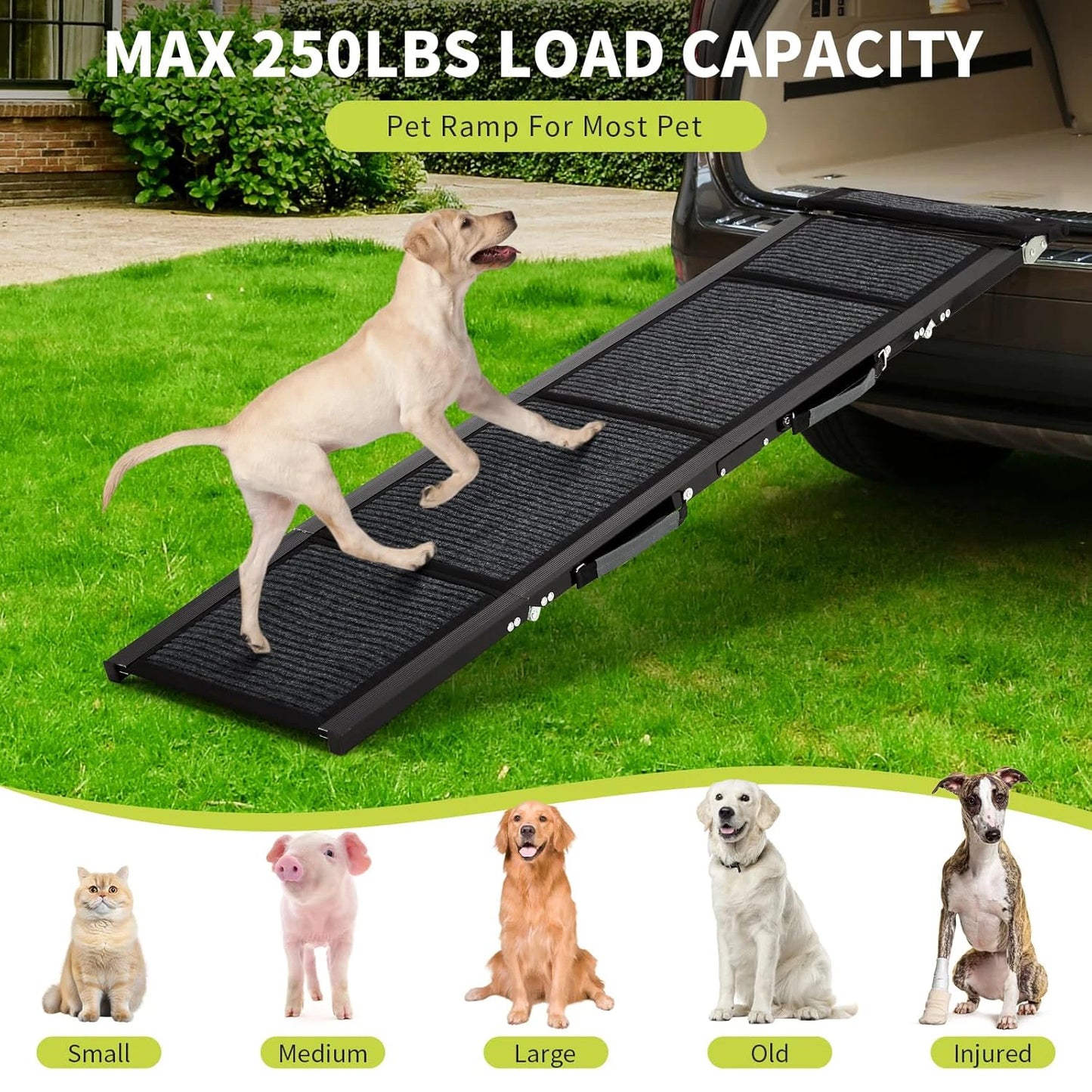 Upgraded Dog Ramp For Cars Folding Pet Ramp For Large Dogs
