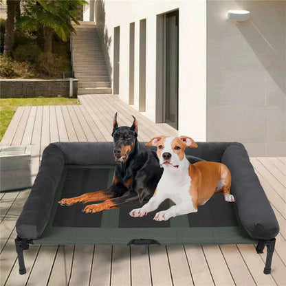 XXL XL Large Dog Bed Outdoor Raised Dog Bed with Cooling Breathable Mat