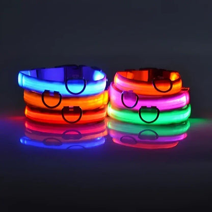 Collar Nylon LED Night Safety Flashing Glow In The Dark