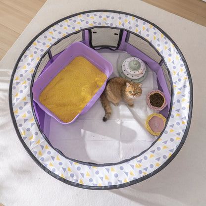 Foldable Mesh Ventilated Circular Cat Nest Out