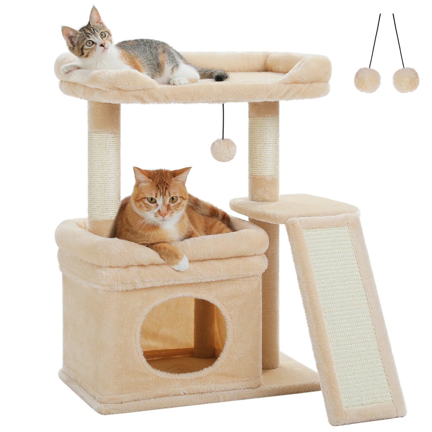 Indoor Cat Tower with Sisal Scratching Post