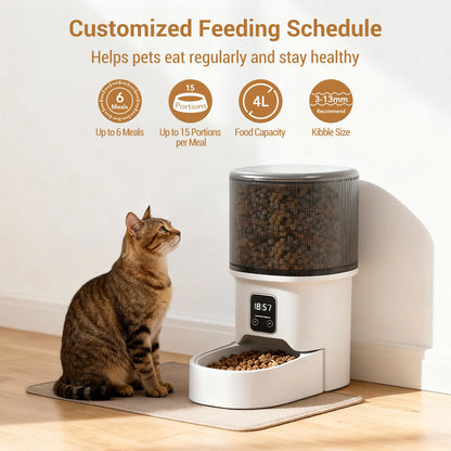 Programmable 4L Automatic Pet Feeder for Small Dogs Cats