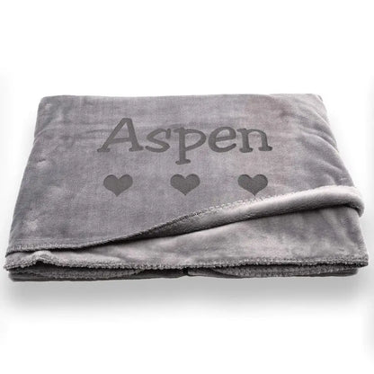 Personalized Dog Blanket Gray or Beige Extra Large
