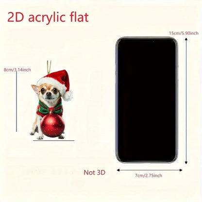 2D Chihuahua Christmas ornament