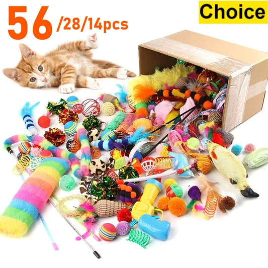 56pcs/28pcs/14pcs Cat Toys Mixed Pack