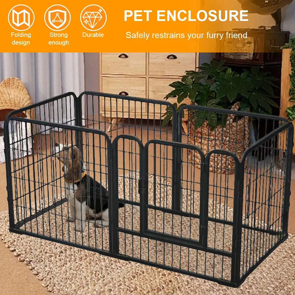 6 Panel Heavy Duty Portable Playpen, Kennel with Door