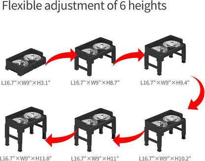 Adjustable Height Tiltable Dog Feeder
