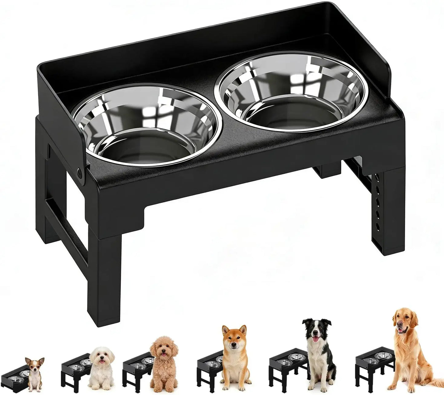 Adjustable Height Tiltable Dog Feeder