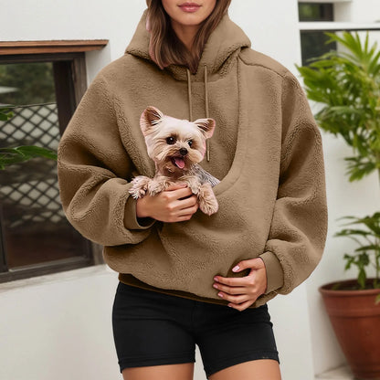 Dog Cat Pouch Hoodie For Women