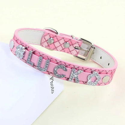 Bling Rhinestone Puppy Dog Collars Personalized