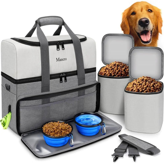 Pet Travel Bags, Food Containers, 2 Collapsible Bowls