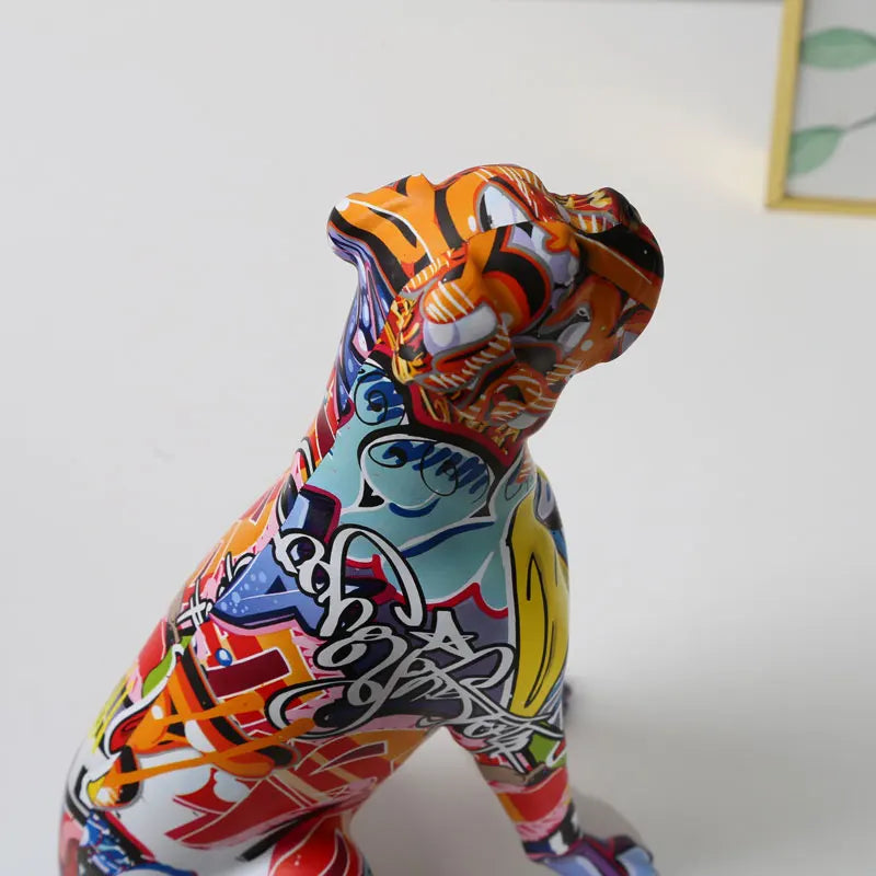 Painted  Art Water Transfer Room Color Boxer Statue