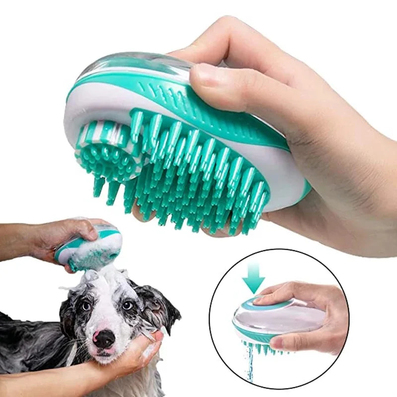 2-in-1 Pet Dog Cat Bath Brush
