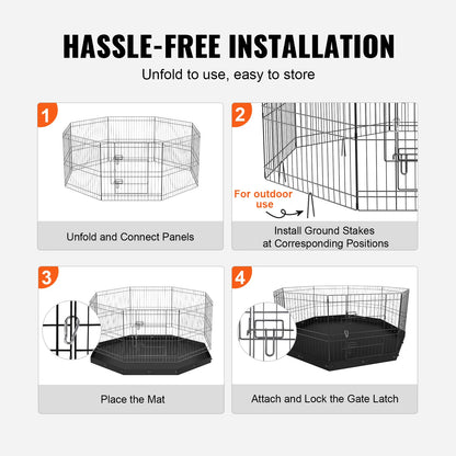 Dog Playpen Foldable Metal Dog Exercise Pen