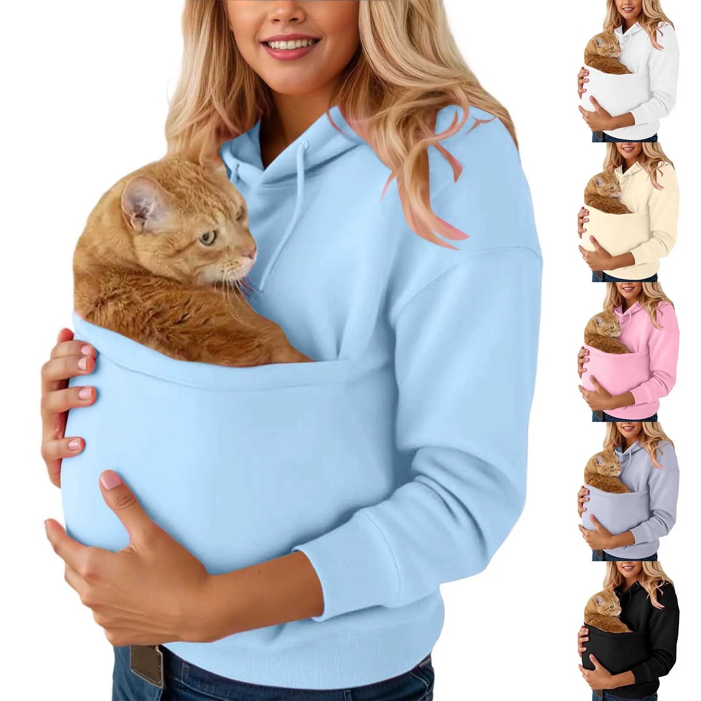 Women's Hoodie Plush Pet Pocket
