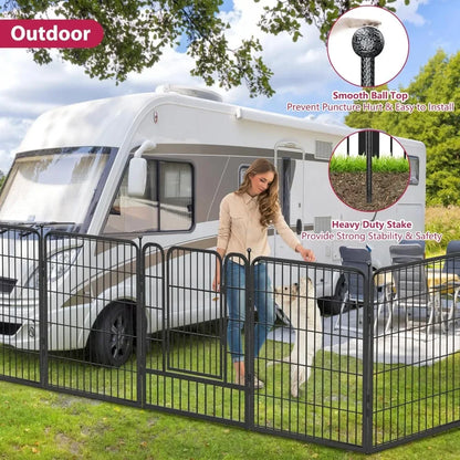 Dog Playpen 30 Panels Portable Pet Fence Outdoor