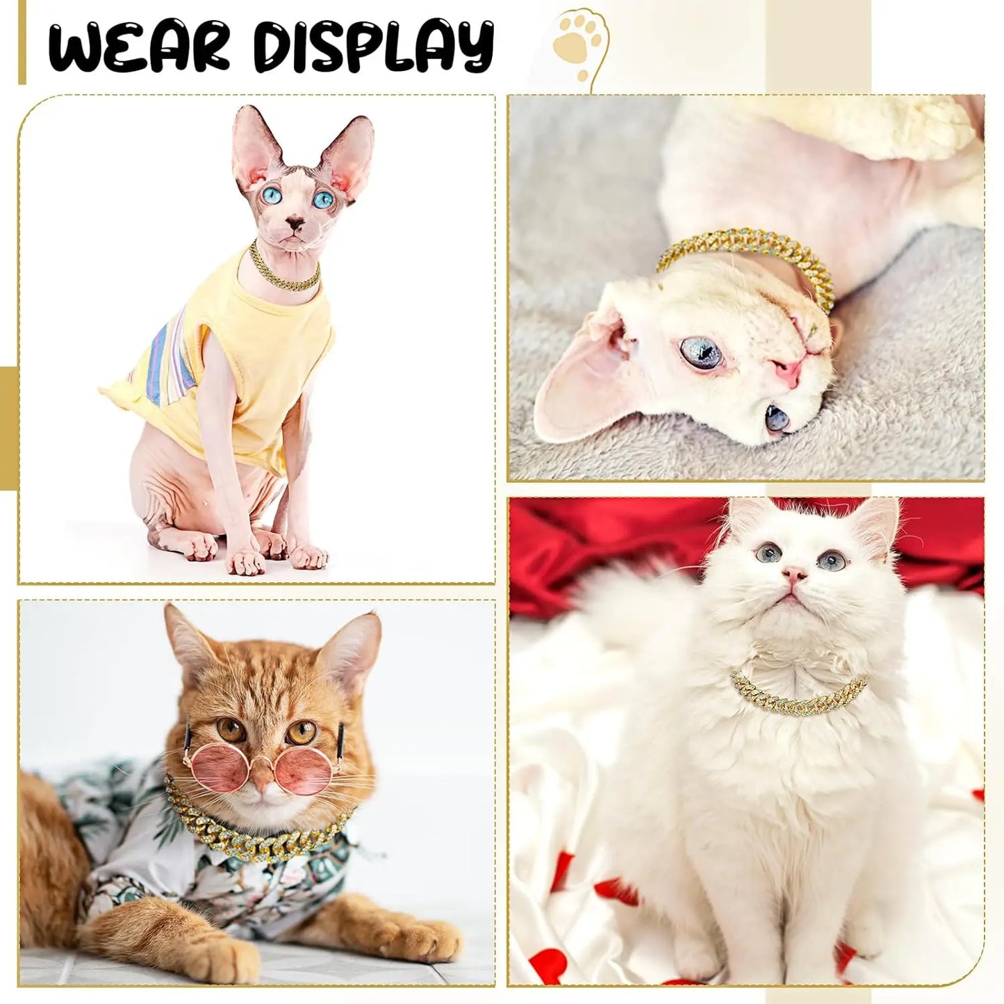 Dog Chain Collar Luxury Gold