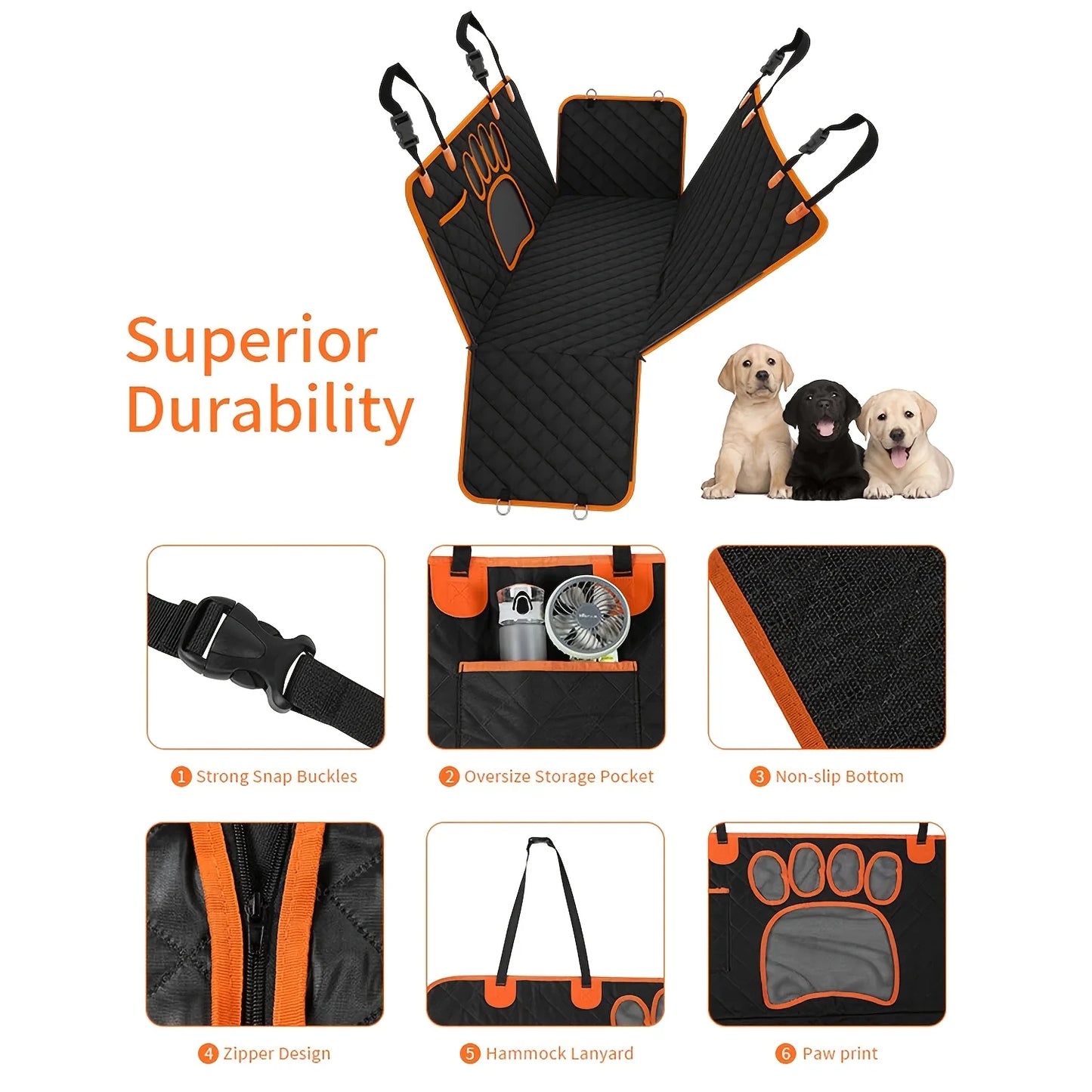 Dog Seat Cover, Heavy Duty Scratch Resistant