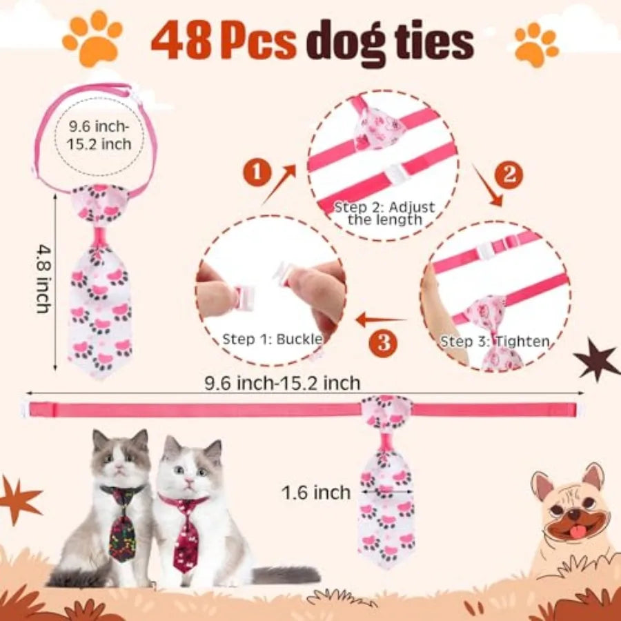 108 Pcs Dog Bandanas and Neck Ties Set