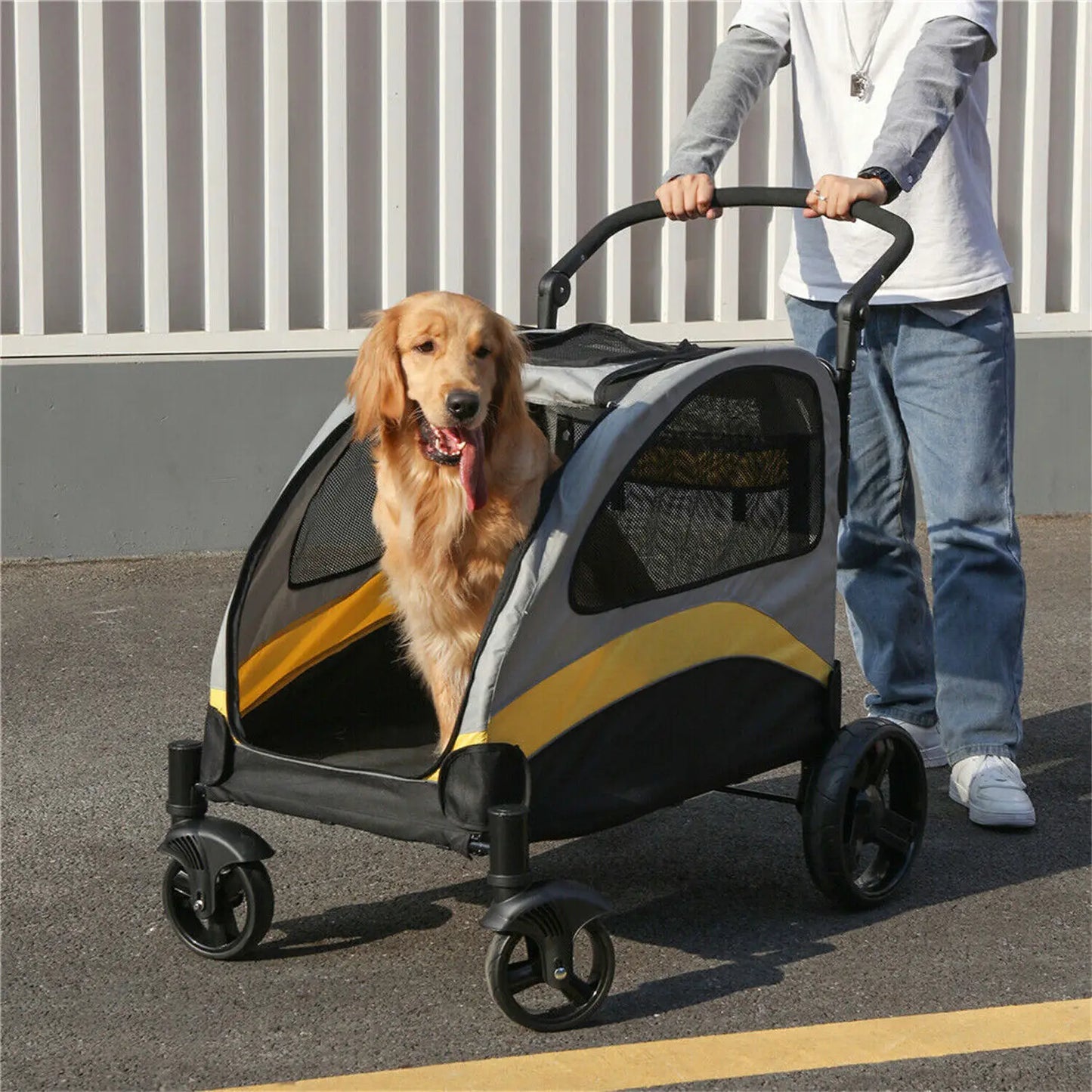 Heavy Duty Dog Stroller Foldable Pet Trolley