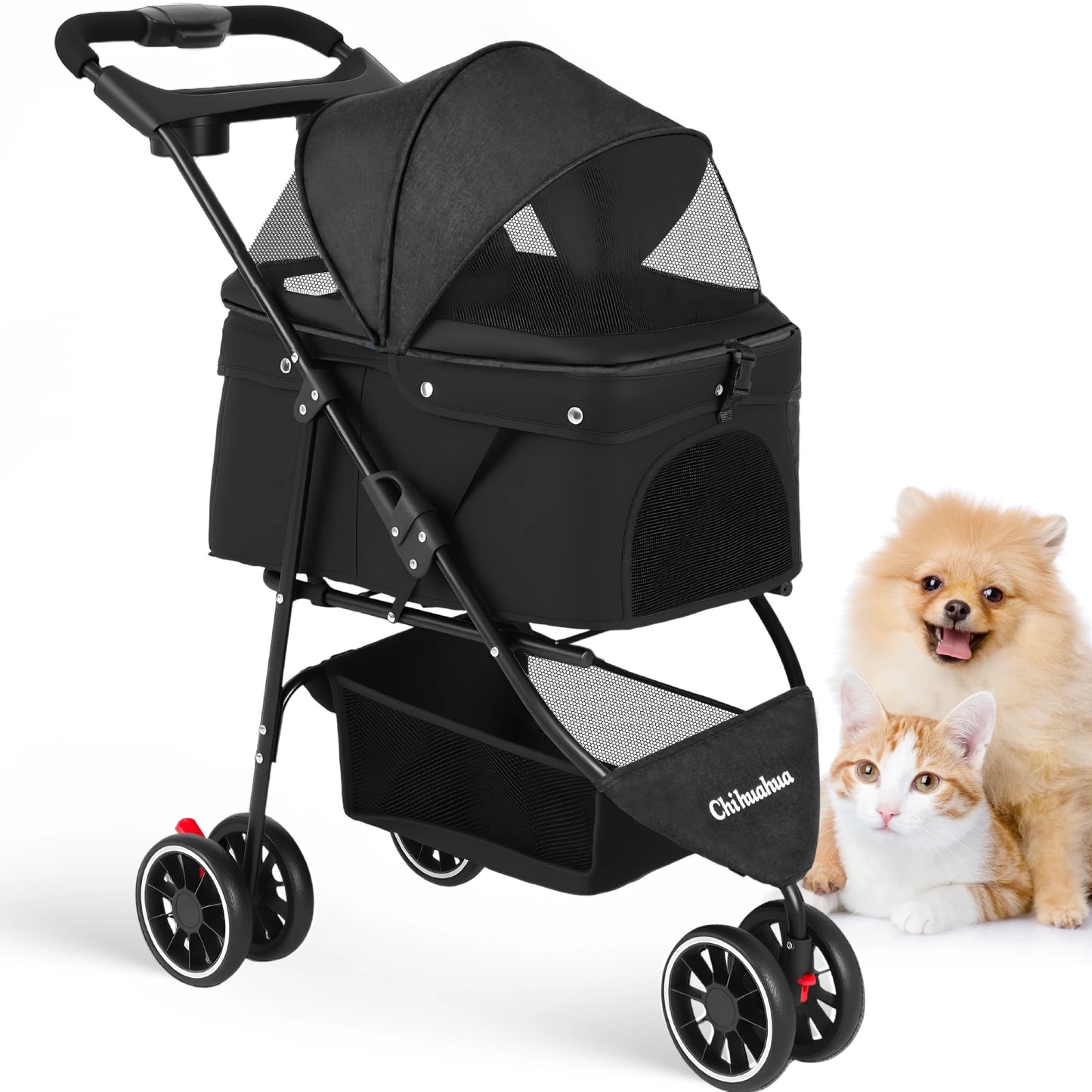 Pet Stroller For Small Puppy Dogs & Cats